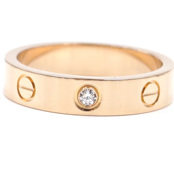 Cartier Jewelry - 1p Diamond 18k Love 3.5mm Wide Size 50 5.5 Ring